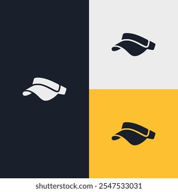 visor cap sport accessories fitness logo vector illustration template design