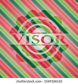 Visor christmas colors emblem. Vector Illustration. Detailed.