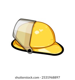 visor firefighter helmet cartoon. headgear emergency, flame heat, impact ventilation visor firefighter helmet sign. isolated symbol vector illustration