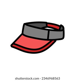 visor hat cap color icon vector. visor hat cap sign. isolated symbol illustration