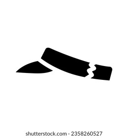 vector de icono de glifo de cierre de visor. signo de la tapa del sombrero del visor. ilustración de símbolo aislado