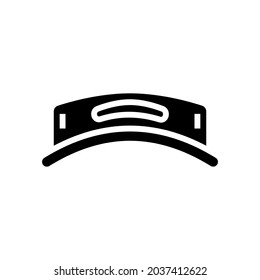 visor hat golf player glyph icon vector. visor hat golf player sign. isolated contour symbol black illustration