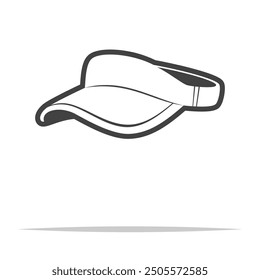 Visor hat outline icon transparent vector isolated