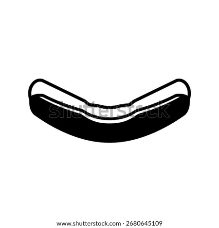 Visor hat silhouette for sports, vector icon of a sun visor for tennis, golf, or beach headwear.