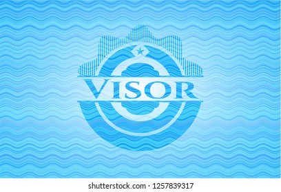 Visor sky blue water badge.