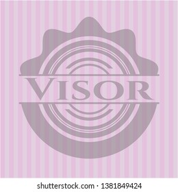 Visor vintage pink emblem. Vector Illustration. Detailed.