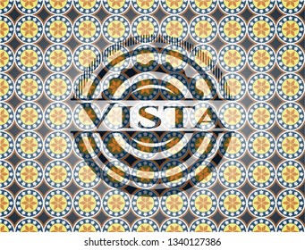 Vista arabesque badge. arabic decoration.