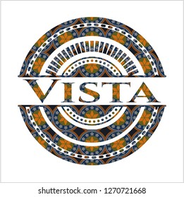 Vista arabesque emblem. arabic decoration.