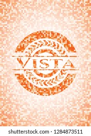 Vista orange mosaic emblem