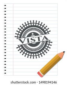 Vista penciled. Vector Illustration. Detailed.