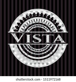 Vista silver shiny emblem]. Vector Illustration. Mosaic.