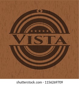 Vista vintage wood emblem