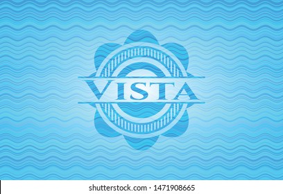 Vista water concept badge background. Vector Illustration. Detailed.