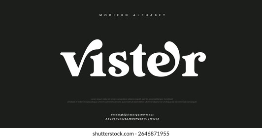 Vister minimal luxury classic letter serif fonts fashion wedding vintage retro logos. vector illustration