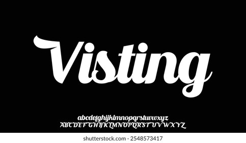 Visitante, Elegante alfabeto letras logotipo fonte. Tipografia de luxo clássico lettering serif italic fontes decorativo casamento vintage retro logos. ilustração vetorial
