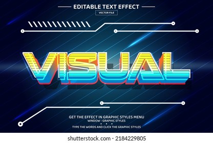 Visual 3D editable text effect template