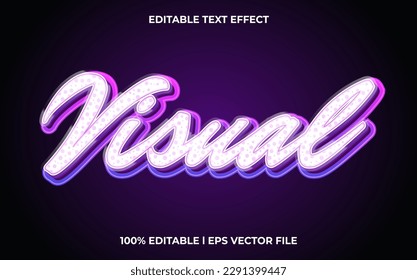 Visual 3d text effect and editable text, template 3d style use for colorful tittle