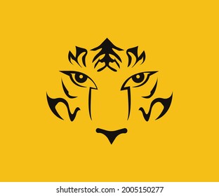 The visual is an abstract tiger face