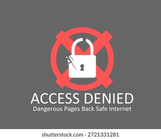 Icono de acceso visual denegado en el sistema de páginas maliciosas
