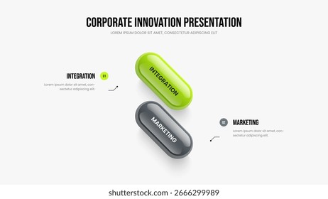 Visual Analysis 2 Elemento Infográfico Apresentação Design. Modelo de Slide do Diagrama de Duas Opções do Perfil de Vendas. Ilustração do vetor de layout de apresentação de slides da campanha empresarial.