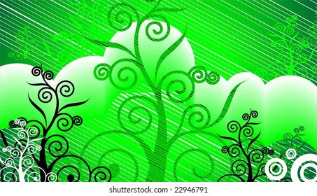  visual art in green colour background	