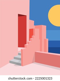 Visual art, Vertical minimalist background, Modern illustration.