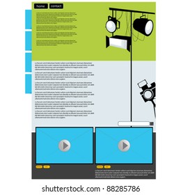 Visual art web page layout with preview screen