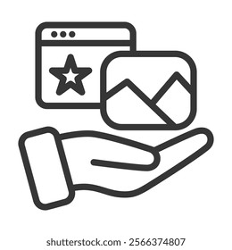 Visual Asset Icon Lineal Style Vector Illustration