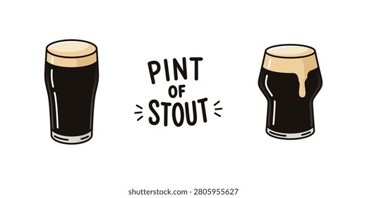 A Visual Celebration of Stout: Two Pints of Rich, Dark Brew Showcasing the Creamy Toppings