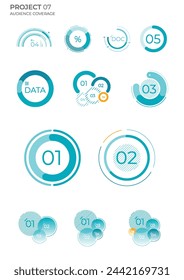 Gráficas visuales. Elementos financieros ilustración vectorial comercial.