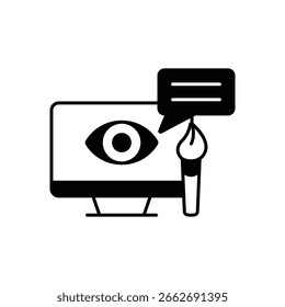 Visual Communication Fill Icon: Design and Creative Messaging Symbol