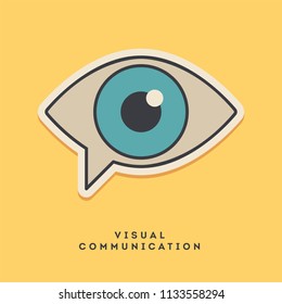 Visual communication sticker. Thin line, flat design style. Vector illustration