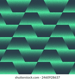 Visual Concept Futuristic Seamless Pattern Trend Vector Turquoise Abstract Background. Angled Geometric Structure Half Tone Art Illustration. Repetitive Graphic Abstraction Wallpaper. Dot Work Texture