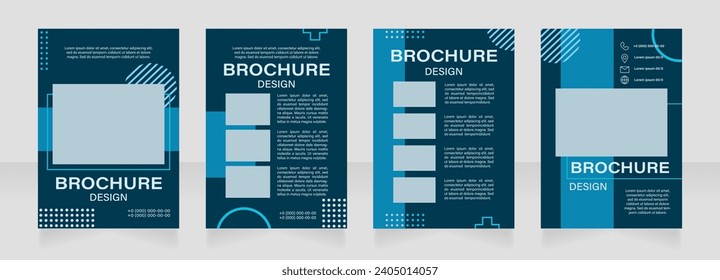 Visual content creation software classes blank brochure layout design. Vertical poster template set with empty copy space for text. Premade corporate reports collection. Editable flyer paper pages