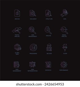 Visual Data Analysis Vector Icons: Infographic Elements and Graphical Representations.