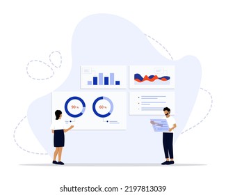 Visual data concept illustration. Suitable for web landing page, ui, mobile app, editorial design, flyer, banner, and other related occasion.