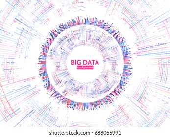 Visual data stream information. Abstract data connection structure. Futuristic information complexity. Big data visualization. Vector illustration eps 10