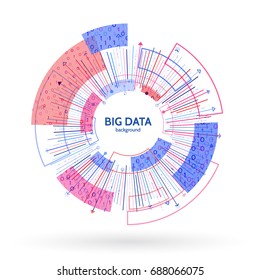 Visual data stream information. Abstract data connection structure. Futuristic information complexity. Vector illustration eps 10