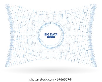 Visual data stream information. Abstract binary code connection structure. Futuristic information complexity. Vector illustration eps 10