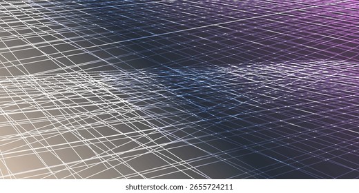 Visual depiction of a geometric 3D grid intertwined with a vibrant blue dot, evoking abstract dynamics and spatial conceptualization.