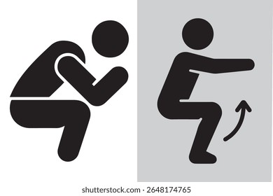 Representação Visual de Exercícios de Agachamento Um Guia Simples para a Fitness e Bem-Estar com Gráficos Claros e Concisos