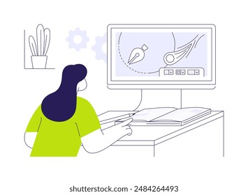 Visual design abstract concept vector illustration. Professional UX designer engaged in style guide creation, IT company specialist, visualization development process abstract metaphor.