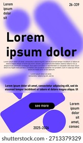 Design visual para banner publicitário com formas abstratas e efeito de morfismo de vidro.