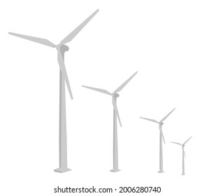 visual design, illustration, clip art, wind turbine as an environmentally friendly technology that utilizes wind energy