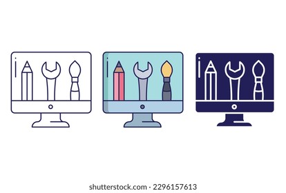 visual design line and solid illustration icon
