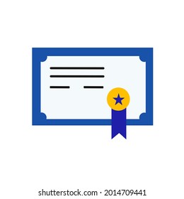visual design of a symbol or icon in the form of an acknowledgment certificate. seminar certificate icon.