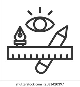 Visual Design Tools Icon Vector Illustration Outline