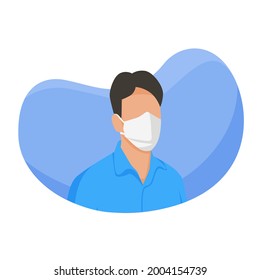 
visual design, vector, illustration, clip art of people wearing masks to avoid the danger of spreading the corona virus