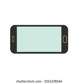 visual design, vector, illustration, mockup of a mobile phone in landscape position