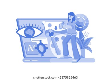 Concepto de ilustración de Visual Designer sobre fondo blanco